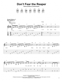 page one of Don't Fear The Reaper (Easy Guitar Tab)