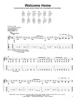 page one of Welcome Home (Easy Guitar Tab)