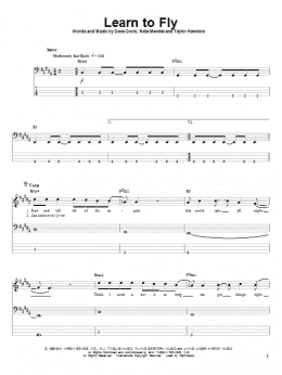 page one of Learn To Fly (Bass Guitar Tab)