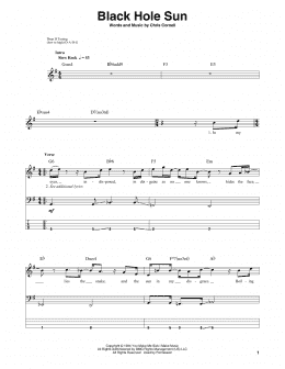 page one of Black Hole Sun (Bass Guitar Tab)