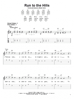 page one of Run To The Hills (Easy Guitar Tab)