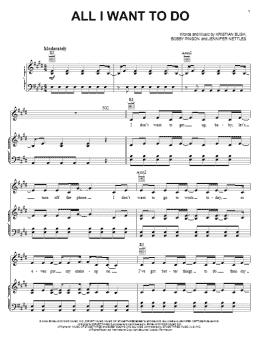 page one of All I Want To Do (Piano, Vocal & Guitar Chords (Right-Hand Melody))