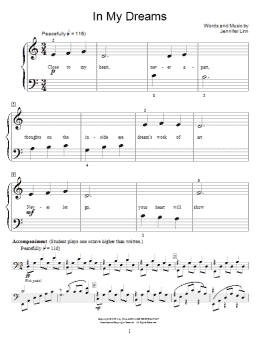 page one of In My Dreams (Educational Piano)