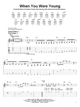 page one of When You Were Young (Easy Guitar Tab)