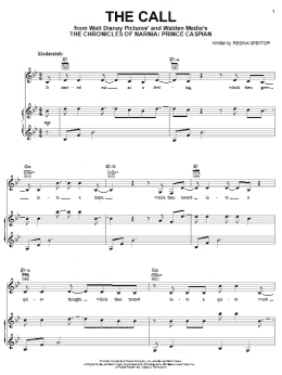 page one of The Call (Piano, Vocal & Guitar Chords (Right-Hand Melody))