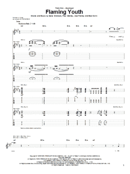 page one of Flaming Youth (Guitar Tab)