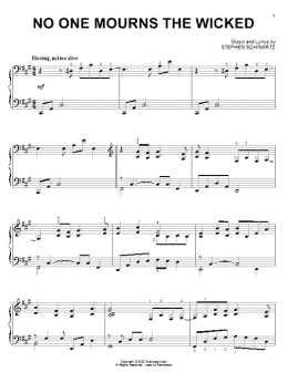 page one of No One Mourns The Wicked (from Wicked) (Piano Solo)