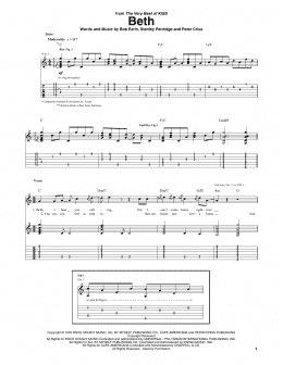 page one of Beth (Guitar Tab)