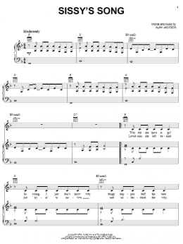 page one of Sissy's Song (Piano, Vocal & Guitar Chords (Right-Hand Melody))