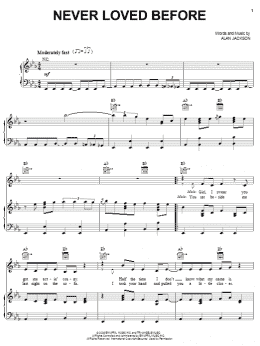 page one of Never Loved Before (Piano, Vocal & Guitar Chords (Right-Hand Melody))