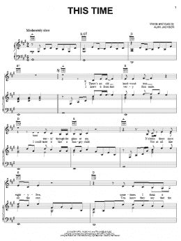 page one of This Time (Piano, Vocal & Guitar Chords (Right-Hand Melody))