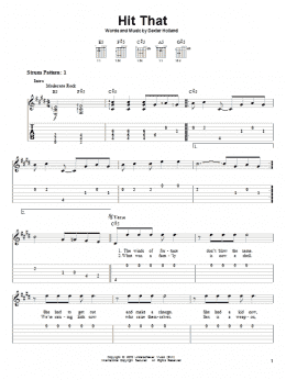 page one of Hit That (Easy Guitar Tab)