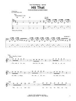 page one of Hit That (Bass Guitar Tab)