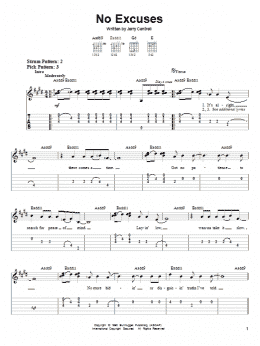 page one of No Excuses (Easy Guitar Tab)