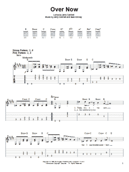 page one of Over Now (Easy Guitar Tab)