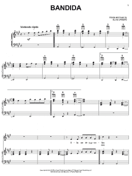 page one of Bandida (Piano, Vocal & Guitar Chords (Right-Hand Melody))