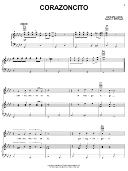 page one of Corazoncito (Piano, Vocal & Guitar Chords (Right-Hand Melody))