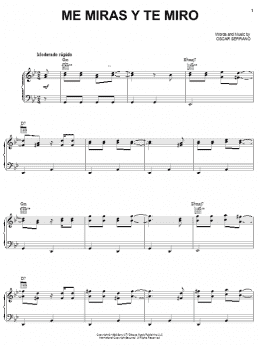 page one of Me Miras Y Te Miro (Piano, Vocal & Guitar Chords (Right-Hand Melody))