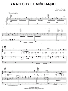 page one of Ya No Soy El Nino Aquel (Piano, Vocal & Guitar Chords (Right-Hand Melody))