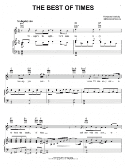 page one of The Best Of Times (Piano, Vocal & Guitar Chords (Right-Hand Melody))