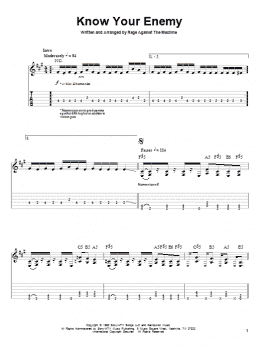 page one of Know Your Enemy (Guitar Tab (Single Guitar))