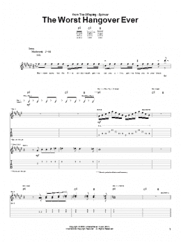 page one of The Worst Hangover Ever (Guitar Tab)
