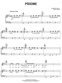 page one of Pideme (Piano, Vocal & Guitar Chords (Right-Hand Melody))