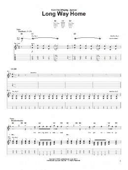 page one of Long Way Home (Guitar Tab)