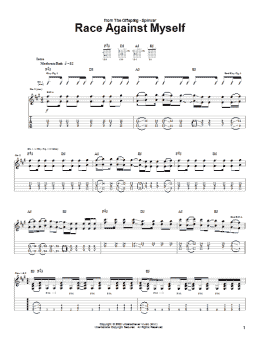page one of Race Against Myself (Guitar Tab)