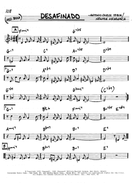page one of Desafinado (Real Book – Melody & Chords – C Instruments)