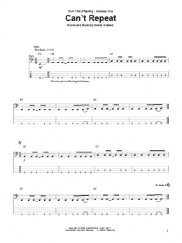 page one of Can't Repeat (Bass Guitar Tab)