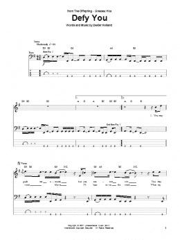 page one of Defy You (Bass Guitar Tab)