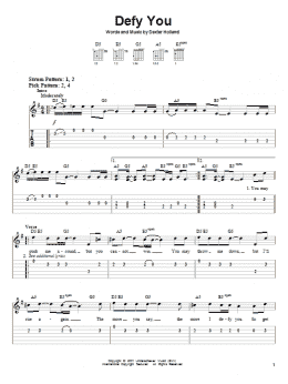 page one of Defy You (Easy Guitar Tab)