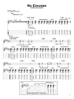 page one of No Excuses (Guitar Tab (Single Guitar))