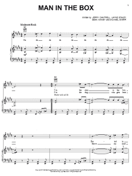 page one of Man In The Box (Piano, Vocal & Guitar Chords (Right-Hand Melody))