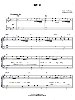 page one of Babe (Easy Piano)