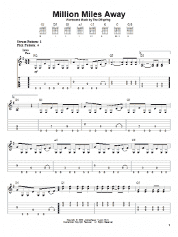 page one of Million Miles Away (Easy Guitar Tab)