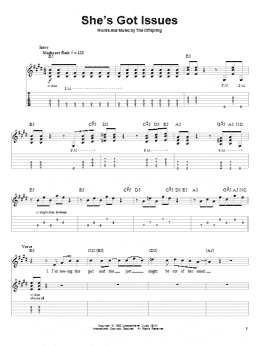 page one of She's Got Issues (Guitar Tab (Single Guitar))