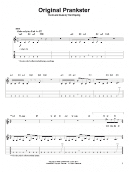 page one of Original Prankster (Guitar Tab (Single Guitar))
