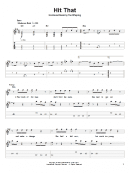 page one of Hit That (Guitar Tab (Single Guitar))
