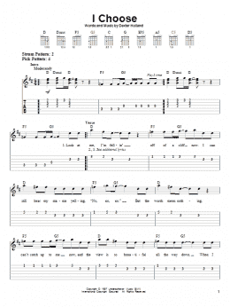 page one of I Choose (Easy Guitar Tab)