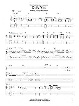 page one of Defy You (Guitar Tab)