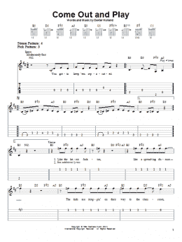 page one of Come Out And Play (Easy Guitar Tab)