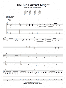 page one of The Kids Aren't Alright (Easy Guitar Tab)