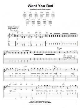 page one of Want You Bad (Easy Guitar Tab)