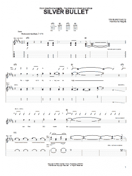 page one of Silver Bullet (Guitar Tab)