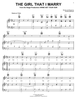 page one of The Girl That I Marry (Piano, Vocal & Guitar Chords (Right-Hand Melody))