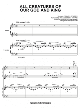 page one of All Creatures Of Our God And King (arr. Phillip Keveren) (Piano Duet)