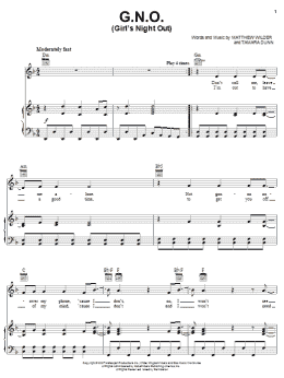 page one of G.N.O. (Girl's Night Out) (Piano, Vocal & Guitar Chords (Right-Hand Melody))