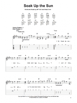 page one of Soak Up The Sun (Easy Guitar Tab)